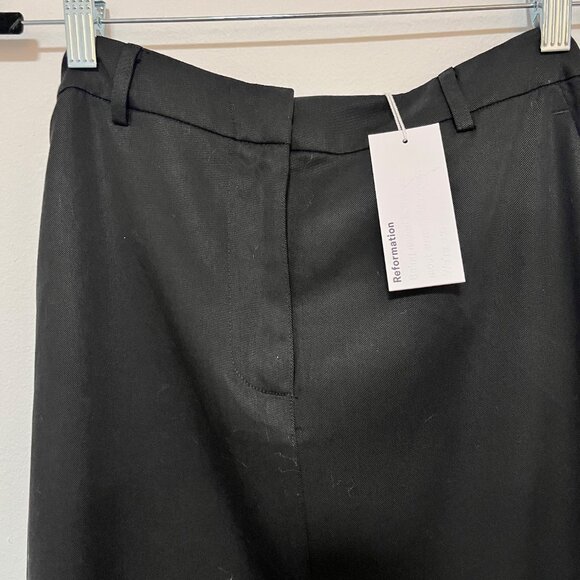 Reformation Black Maxi Skirt With Back Slit & Pockets Size 2 - Picture 5 of 16